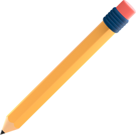 3D School Elements Object Pencil