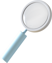 3D Floating Element Magnifying Glass